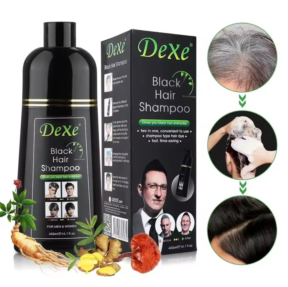 Shampoing Miracle  Coloration Cheveux Noirs HAGLOW™